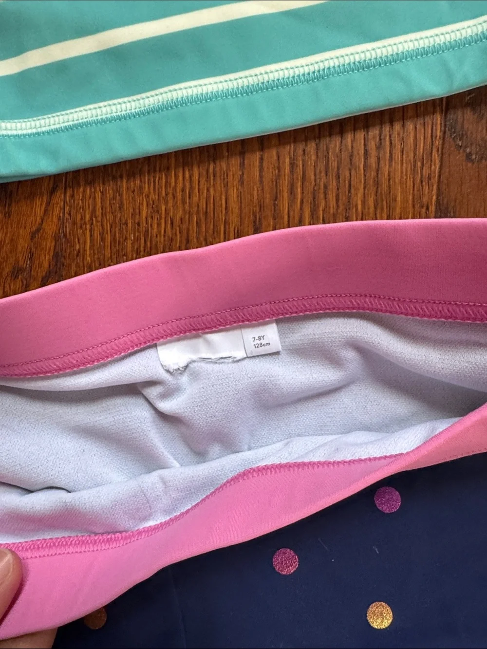 NWT Boden Kids Blue Striped Rash Guard with swimsuit